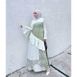 Green Satin Dress || Shalda Batik