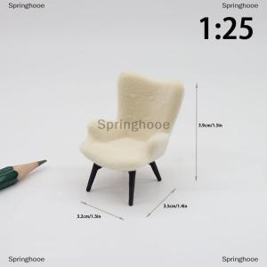 [COD] Springhooe 1 Piece 1 12 Dollhouse Mini Plush Sofa Chair Side Table Furniture Model For Doll House Decor Miniature Simulation Single Person Sofa