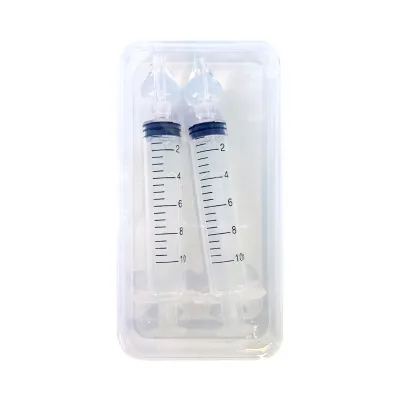 2pcs Nasal Syringe Irrigation Safe Nose Cleaner with Cleanable & Reusable Silicone Aspirator Suction Tip