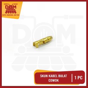 Skun Kabel Bulat Cowok Harga Per 1 Pcs (PSP) Scun Bundar Tabung Male Untuk Sambung Soket 2 Kabel
