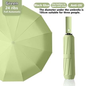 OUTDOORMORE High Quality 24 Ribs Automatic Umbrella Large Umbrella Folding Sunshade