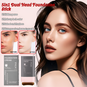 5in1 Dual Head Foundation Stick Long-Lasting Non-Smearing Foundation Waterproof And Sweat-Proof Concealer With Brush