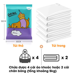 TÚI HÚT CHÂN KHÔNG ĐỰNG ÁO QUẦNCHĂN MÀN GẤU BÔNG THU XẾP CỰC GỌN & BƠM HUT CHÂN KHÔNG KÈM THEO