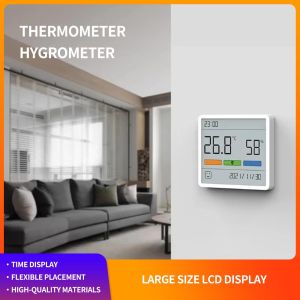 เทอร์โมมิเตอร์ Humidity Logger Meter หน้าจอ LCD Thermometer ห้องครัวห้องน้ำ ตำแหน่งที่ยืดหยุ่น ไฮโกรมิเตอร์ นาฬิกาตั้งโต๊ะ  เครื่องวัดความชื้นสัมพัทธ์