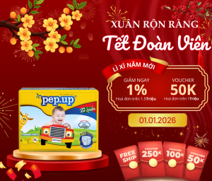 [Bán chạy] Tã bỉm quần em bé siêu khô thoáng thấm hút cao Pep.up Extra Dry giá rẻ chất lượng-trung Size XL18 (12-17kg)