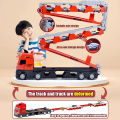 Transport truck toy boy's large truck alloy mini racing car transport car folding car toy Mainan Kereta Mainan Budak Lelaki. 