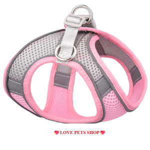 Đai yếm lưới phản quang cho Chó Mèo kèm dây dắt (mẫu mới) - Love Pets Shop