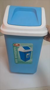 Garbage Bin with Swing Lid for Indoor or Outdoor Use Household Trash Bin