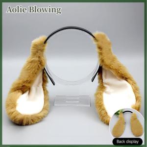 Aolie Cute Bunny Ears Headband Plush Rabbit Hair Hoop Headwear Cosplay Costume Hair Accessories For Adults Party