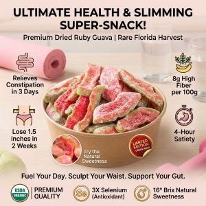 Seedless Guava Snacks Red Heart Dried Guava Slices Preserved Fruit Sweet Chewy Guava Dry Snacks Ready to Eat Daily Treats for Home Office Travel