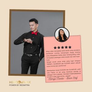 Kemeja TUXEDO Wing Collar Black Premium Kemeja Pria Warna Hitam Kemeja Pesta Laki