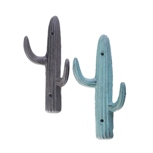 Decorative Cactus Shape Iron Hook Easy Install Clothes Storage Rack Backpacks Key Bag Hanging Solution Home Decoration