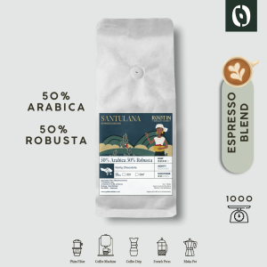 Rootin Coffee Santulana Espresso Blend 50% Arabika 50% Robusta Beans Biji dan Bubuk Kopi / 1kg
