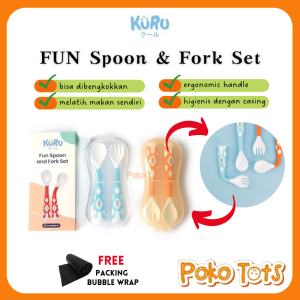 Kuru Baby Flexi Fun Spoon and Fork Set Sendok dan Garpu Makan Bayi