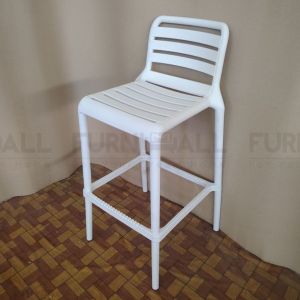 Furnimall Bar Chair PP Plastic Outdoor Backrest Chair Kerusi Makan Tinggi Dining Chair Cafe Chair