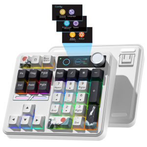 Womier SK30 White 3 Mode Bluetooth5.0/2.4G Mechanical Numpad Wireless Keyboard Gasket Numeric Keypad Keyboard with Stom Keyboard