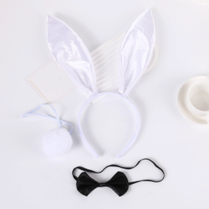 3 cái hoạt hình vải nhung hình tai thỏ hairband Bowtie và đuôi phù hợp với phụ kiện hóa trang cho người lớn bữa tiệc lễ hội trang phục