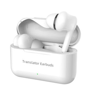 Wire-less Earbuds BT Headphones Translator Ear Buds with Microphones Charging Case Support Real-time Translation in 71 Languages 56 Accents Online for Learning Communication Music Call