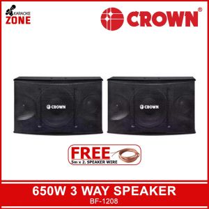 Crown BF 1208 650W 3 Way Speaker / with 2 Speaker Wire / Karaoke Speaker / Original Crown