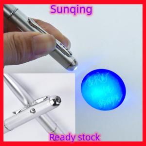 SQ Stationery [Flash Sale] ปากกาลูกลื่นไฟยูวีแอลอีดีสุดสร้างสรรค์ปากกาหมึกที่มองไม่เห็นปากกาเขียนข้อความลับปากกาลูกลื่นปากกาสำหรับเด็กของเล่นอุปกรณ์สำนักงานโรงเรียน