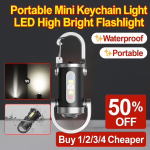 Emergency Light Red Blue Flashing Mini Flashlight 7 Modes Adjustment IPX5 Waterproof USB Rechargeable Car Repair Lighting Power Outage Survival Police Warning Light Disaster Warning Light Dual Strobe Warning Emergency Flasher  Compact