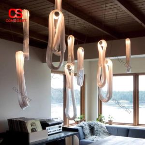 Đèn Thả Nghệ Thuật Dáng Lụa Uốn Mềm Ánh Sáng Ấm Sang Trọng
