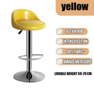 2 PCS Bar Stools Counter Height Adjustable Bar Chair 360 Degree Swivel Seat Modern Square