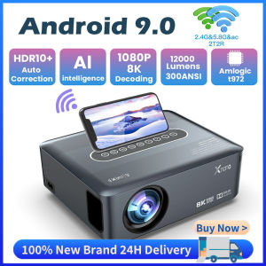 Projector Dual WIFI 8K Ultra HD Smart TV Cellphone Projector 12000 Lumens Android Projector Home Theater Mini Portable Projector
