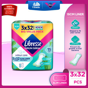 Libresse Daun Sirih Slim Panty Liner 15cm (3x32s) - Soft Quick Absorption