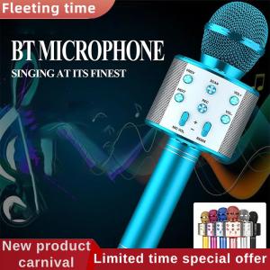 Fleeting time Karaoke Wireless Microphone Mic For Cell Mobile Phone Do Singing Bluetooth Condenser Mikrofon Blutooth Smartphone Micro DJ Audio