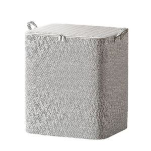HOUCHU Non-Woven Wardrobe Storage Bag With Lids Zipper Quilt Storage Basket With Handle Large Capacity Quilt Organizer Quilt