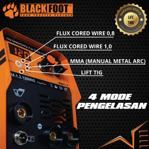 Mesin Las 3in1 MIG 120A MMA Lift TIG Flux Core BLACKFOOT Trafo WM.1.2.120MIG