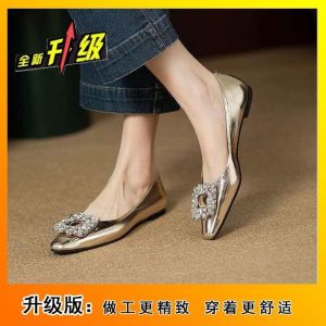 Free Shipping 2026 Spring/Autumn Collection: New Square-Toe WomenS Flats Shallow-Cut Single Shoes Korean-Style Low Heels Ultra-Soft Slip-On Loafers