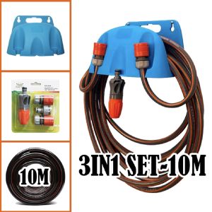 KKKing 3in1 Set 10M Gardening Hose Watering Nozzle Hanger Handling Garden Car Washing Cleaning Tool