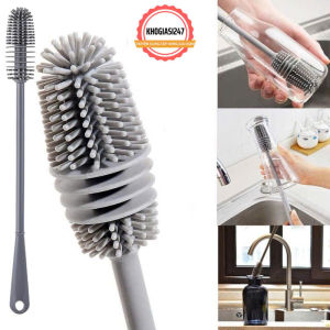 Cây cọ rửa ly cốc bình sữa cán dài chất liệu silicon mềm dẻo cọ rửa hiệu quả