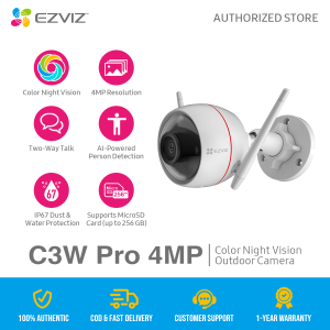 EZVIZ C3W Pro 4MP Full Color Outdoor Wifi Camera |Active Defense with Light and Sound | IP67 Dust and Water Protection