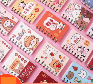 Memory98 สมุดโน๊ตสันห่วงเล่มเล็ก รุ่นหมีกระต่ายและเด็กน้อย สมุดโน๊ตเล่มเล็กขนาดพกพา สมุดน่ารัก ไม่มีเส้น วาดรูปได้ เครื่องเขียนน่ารัก