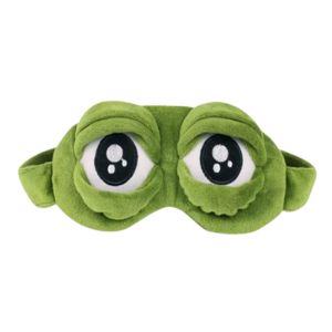Comfortable green frog travel eye mask cute cartoon sleep eye mask with shading and breathability