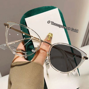 *READY STOCK AT MALAYSIA*High Quality New Cat Eye Glasses Blue Light Blocking Frame Glasses Retro Outdoor Photochromic Glasses Anti-ultraviolet Cermin Mata 变色眼镜
