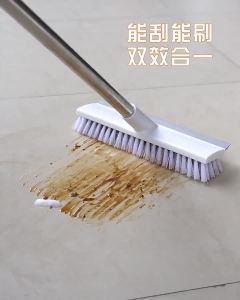 LZD  Household Two-in-One Toilet Floor Brush Bristle Long Handle Brush Artifact Toilet Bathroom Mop Cleaning Tile Floor Brush