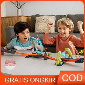 Mainan Anak 35PCS LAUNCHING VEHICLE DINOSAUR TRACK 887  Mobil Anak Tema Dinosaurus Mainan Balap Seru