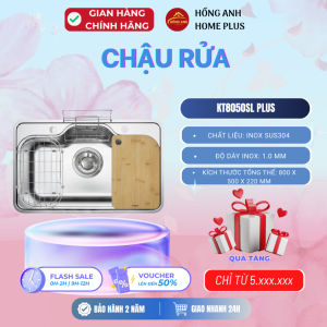 Chậu rửa Kluger Taki Series KT8050SL Plus inox 304 liền khối dày 1.0mm bề mặt super linen chống xước
