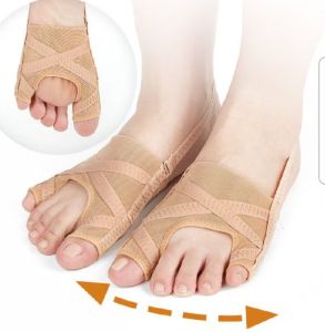 Pelindung jempol kaki hallux valgus berbahan jaring / korektor jari kaki anti selip yang dapat disesuaikan dengan tumit silikon / penutup kaki tipis berpori yang dapat bernapas untuk satu jari dan dua jari