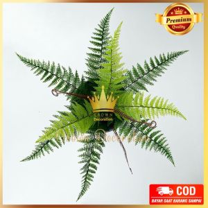 Daun Palem Aa Duri Pakis Gelombang Boston Cabang 9 Artificial Daun Hias Palsu Plastik Tanaman Tancap untuk Pajangan Hiasan Cafe Rumah Hotel Dekorasi Pernikahan Artifisial Import Premium Kualitas Murah