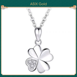 ASIX GOLD Trendy Clover Diamond-Embedded 925 Silver 18K Gold-Plated Necklace for Women Unique Minimalist Luxury New Style Lucky Pendant Gift