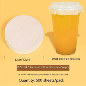 500pcs Cup Leak Proof Paper Round Shape Films For Milk Tea Cup Coffee Cup Straw Special Sealing Cup