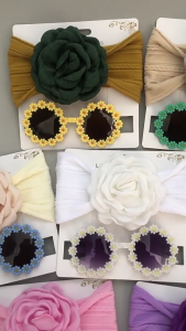 Girls Photography Accessories Sunglasses and Hairband Set Elastic Headdress Photoshoots Props for 0-3 Year Infants