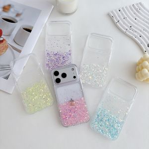 Slim Clear Glitter Luminous Case For iPhone 17 Pro Max 16 15 14 13 12 Shiny Bling Transparent Glow in Dark Phone Cover Funda