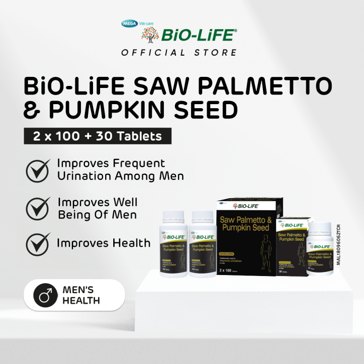 BiOLiFE Saw Palmetto & Pumpkin Seed 2 x 100 tablets + 30 tablets