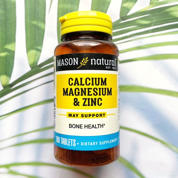 แคลเซียม แมกนีเซียม ซิงค์ Calcium Magnesium Zinc 100 Tablets (Mason